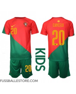 Günstige Portugal Joao Cancelo #20 Heimtrikotsatz Kinder WM 2022 Kurzarm (+ Kurze Hosen)